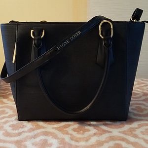 Dagne Dover Midi Tote Detachable Crossbody in Onyx